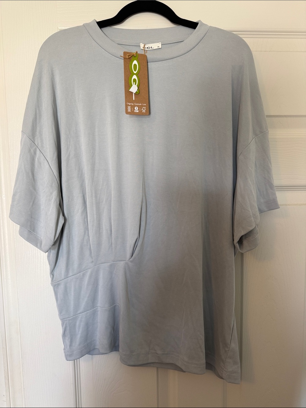 OGL women’s Short Sleeve blouse in Light Blue